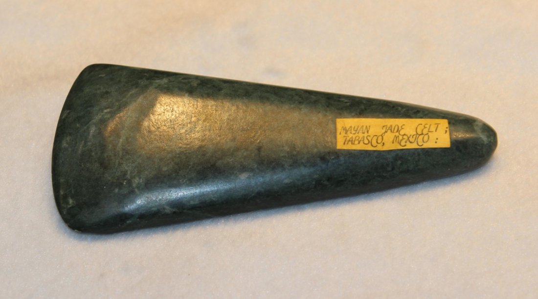 ANTIQUE MAYAN JADE CELT (1 of 2)