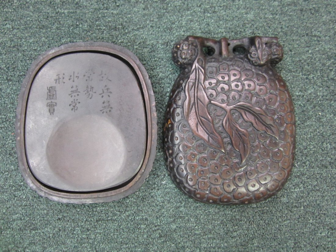 INKSTONE WITH HARD WOOD BOX: 6" X 7 " X 2"