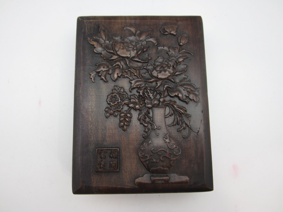 INKSTONE WITH HARD WOOD BOX: 5" X 6 1/2"