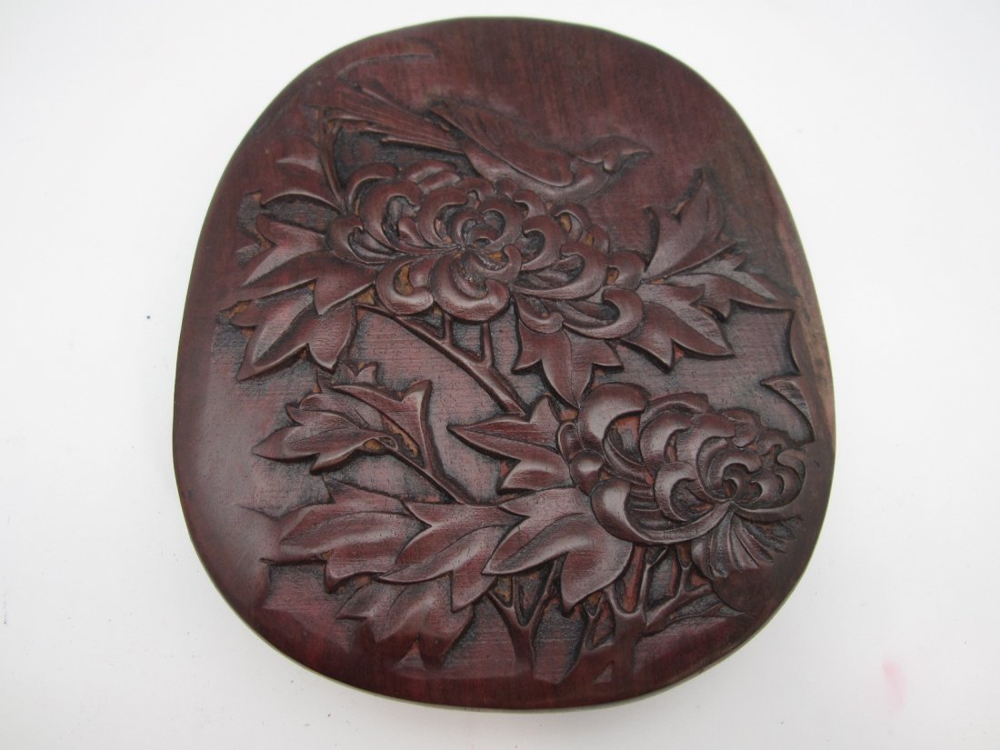 INKSTONE WITH HARD WOOD BOX: 6 1/2" X 7 1/2"