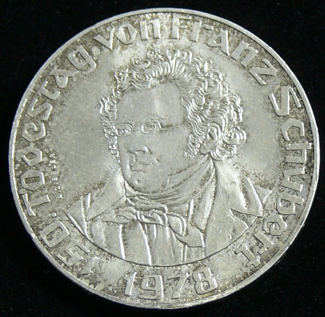 Österreich 1978, 50 Schilling - Silbermünze, "150. Tode: Österreich 1978, 50 Schilling - Silbermünze, "150. Todestag Franz Schubert" Silber 640, Gewicht: ca. 20 gr., Durchmesser: ca. 34 mm."