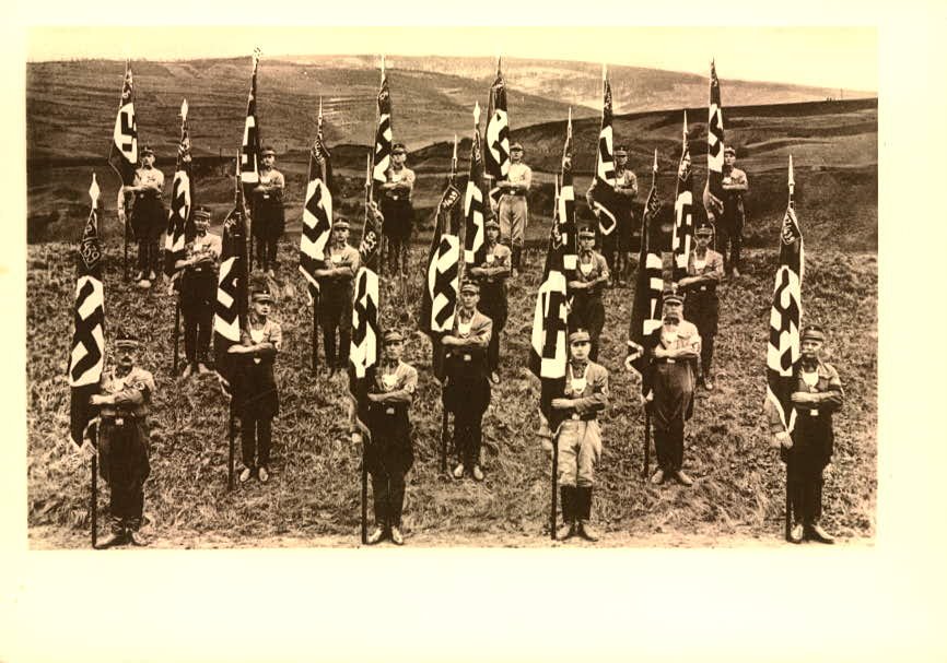 Deutsches Reich, Postkarte Sturmfahnen der Meißner Stan: Deutsches Reich, Postkarte Sturmfahnen der Meißner Standarte 439. Ungelaufen.