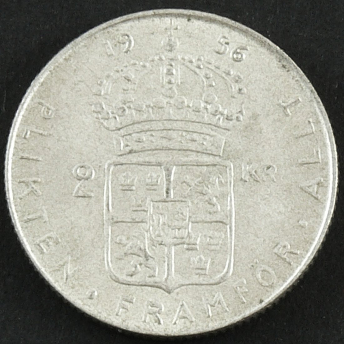 Schweden 1956, 2 Kronen-Silbermünze, Gustav VI. Gewicht: Schweden 1956, 2 Kronen-Silbermünze, Gustav VI. Gewicht: ca. 14 gr., Durchmesser: ca. 31 mm.