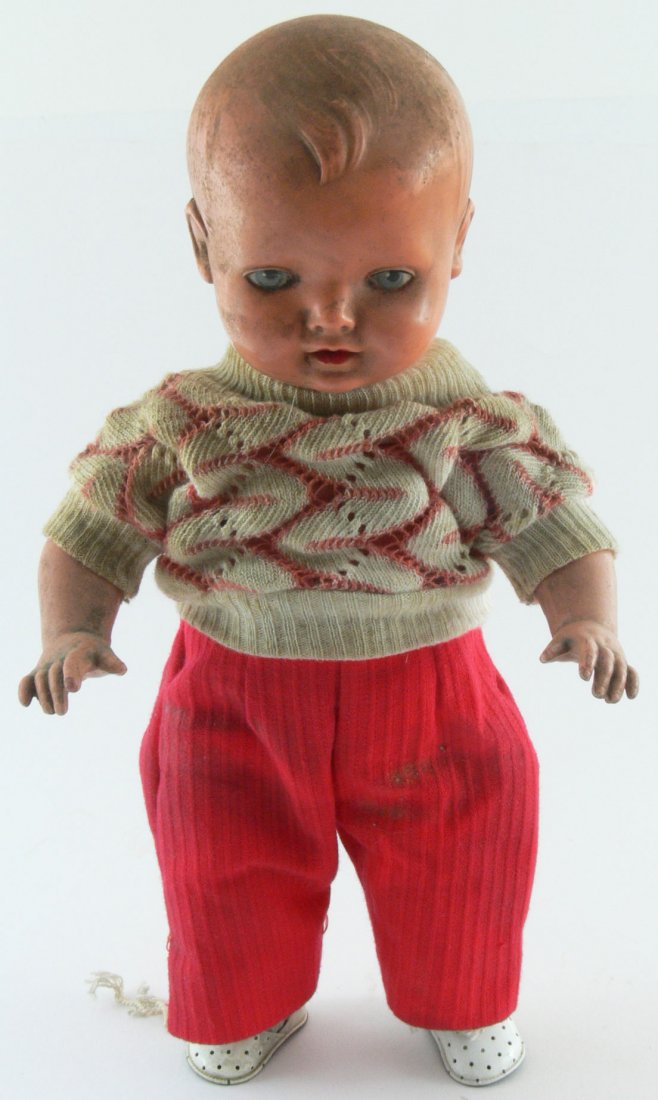 Alte Schildkröt-Puppe, Celluloid, am Rücken Schildkröte