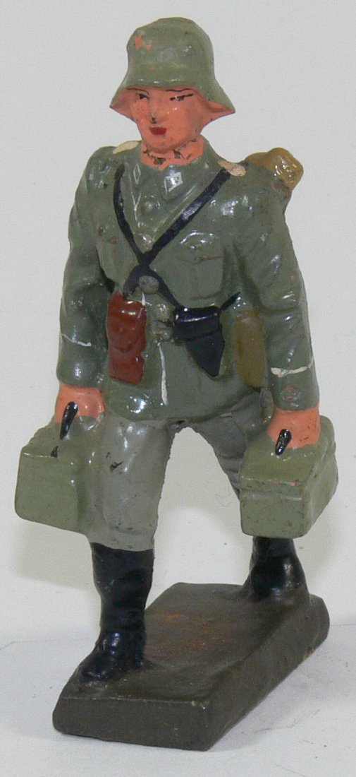 Lineol LMG - SchÃ¼tze, Dreibein tragend. Masse: Lineol LMG - SchÃ¼tze, Dreibein tragend. Masse handbemalt. Gemarkt. 7 cm - Serie. Sehr guter Zustand.