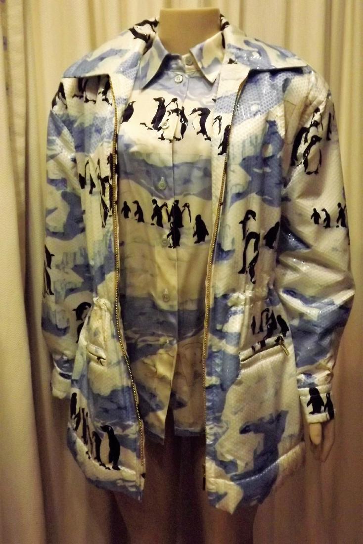 Escada Sequined Penguin Parka with Matching Silk (1 of 2)