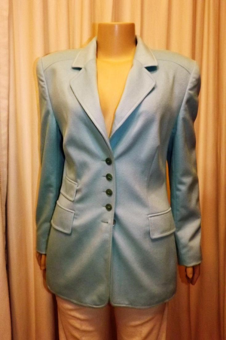 Escada Jacket, Size 40, Light Blue, Wool and Rabbit (1 of 2)