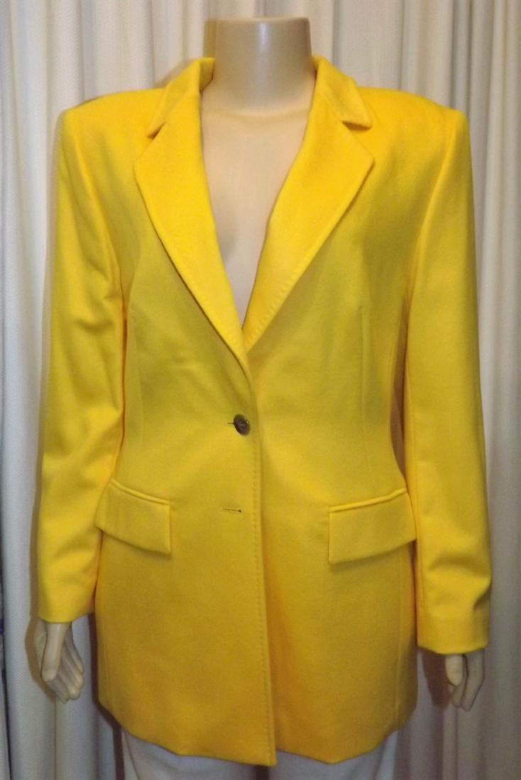 Escada Rabbit and Wool Blend Yellow Jacket, New With (1 of 2)