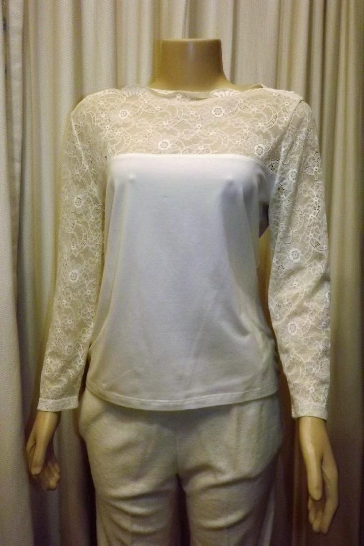 Escada White Top, Lace front and Sleeves, New with: Escada White Top, Lace front and Sleeves, New with Tags, Retail: $350