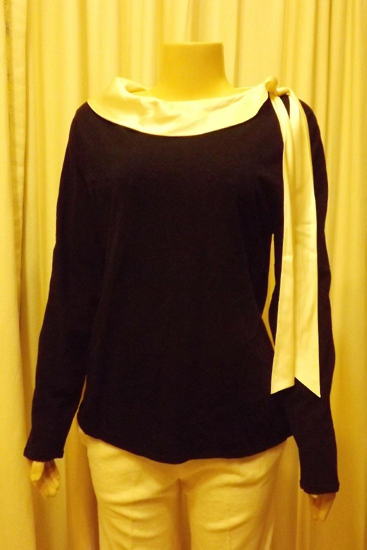 Rena Lange Blouse/Sweater Viscose and Cashmere, Black (1 of 2)