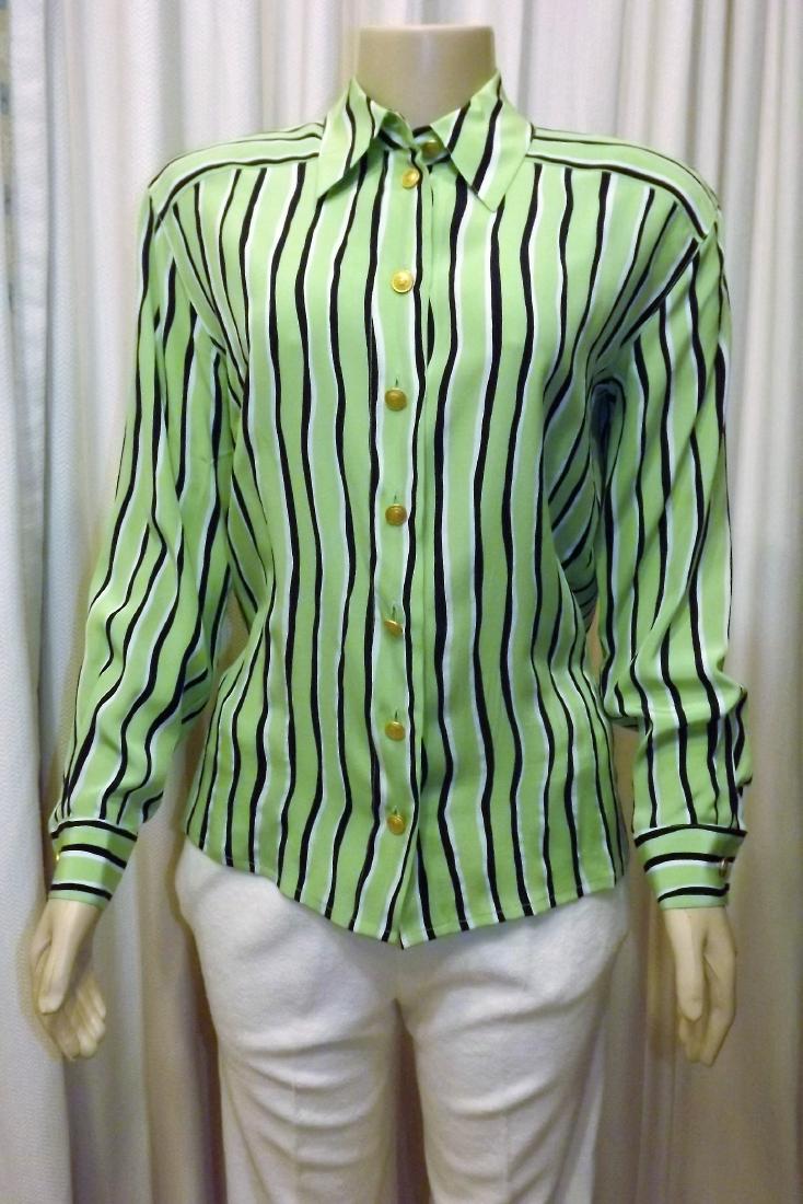 Escada for Neiman Marcus 100% Silk Button Down, Cream, (1 of 2)