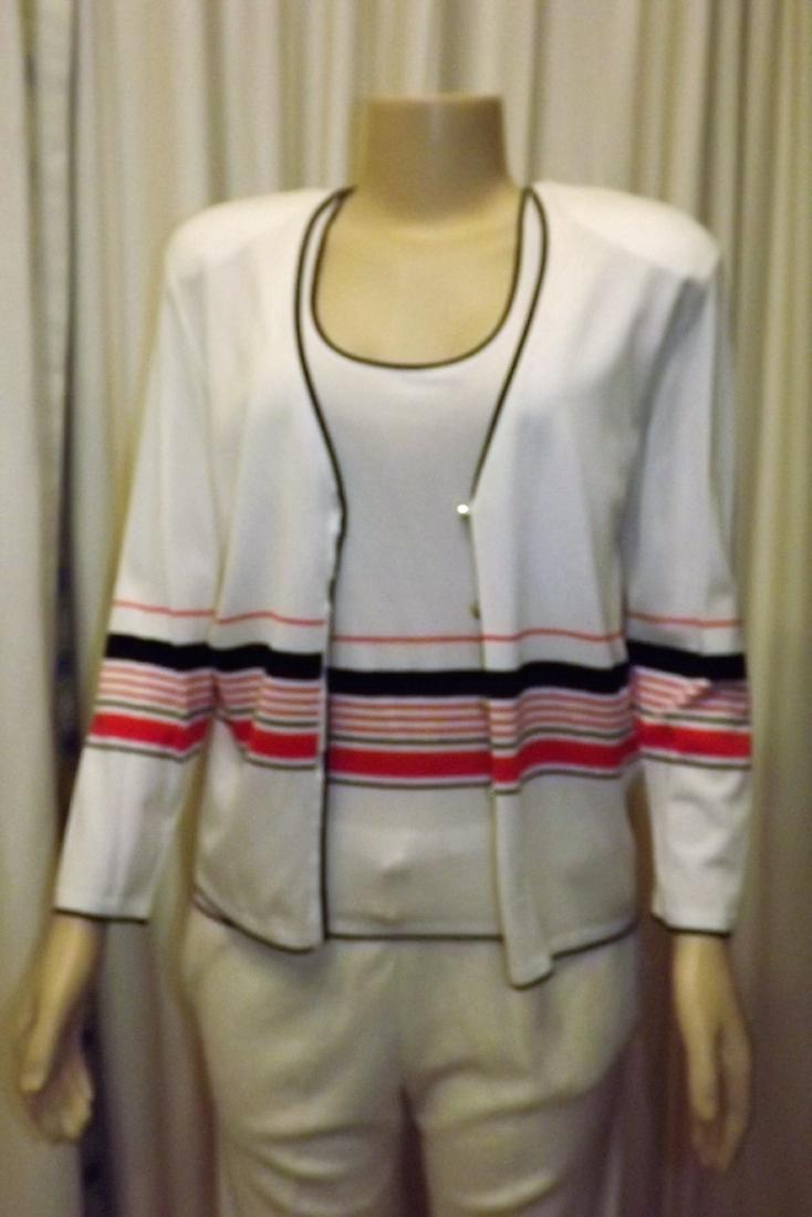 Escada Black, white, and red tank and sweater set, size: Escada Black, white, and red tank and sweater set, size 40