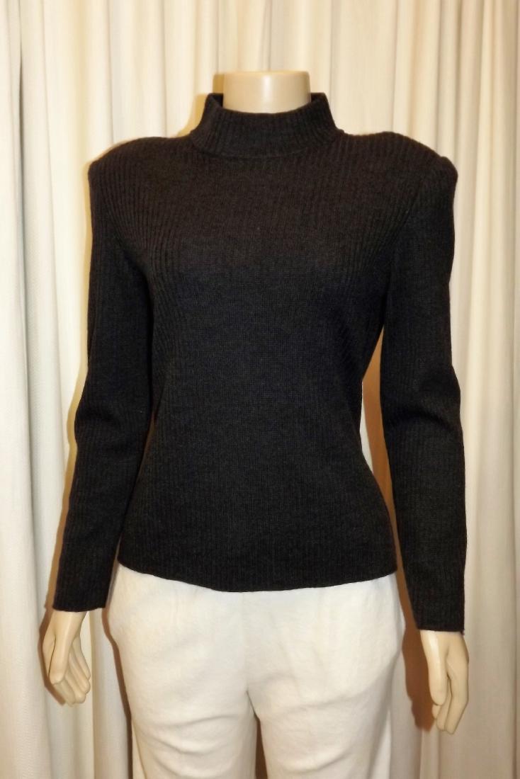 St John Charcoal Turtleneck Wool Sweater, size Small (1 of 2)