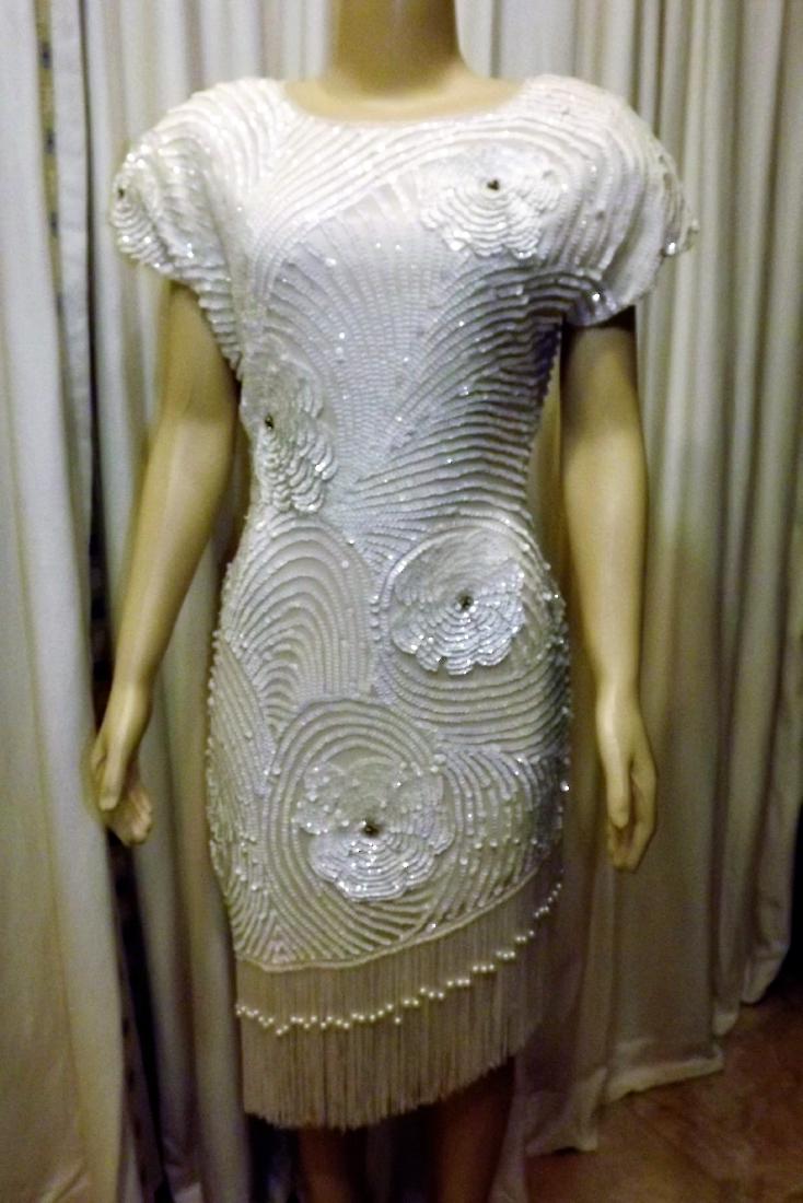 Oleg Cassini Sequined Knee Length Cocktail Dress, (1 of 2)