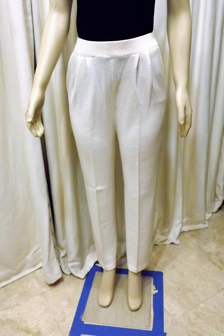 Two St. John Elastic Waist Cream Pants Size 8 (1 of 2)