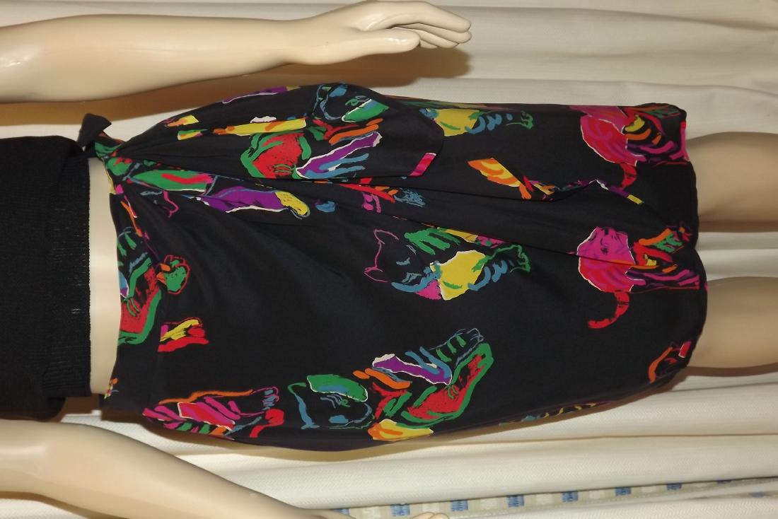 Escada Black Short Skirt with Colorful Animal Print,: Escada Black Short Skirt with Colorful Animal Print, size 40