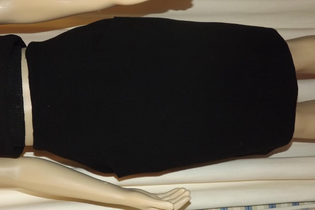 Chanel Boutique Black Wool Knee Length Skirt with (1 of 4)