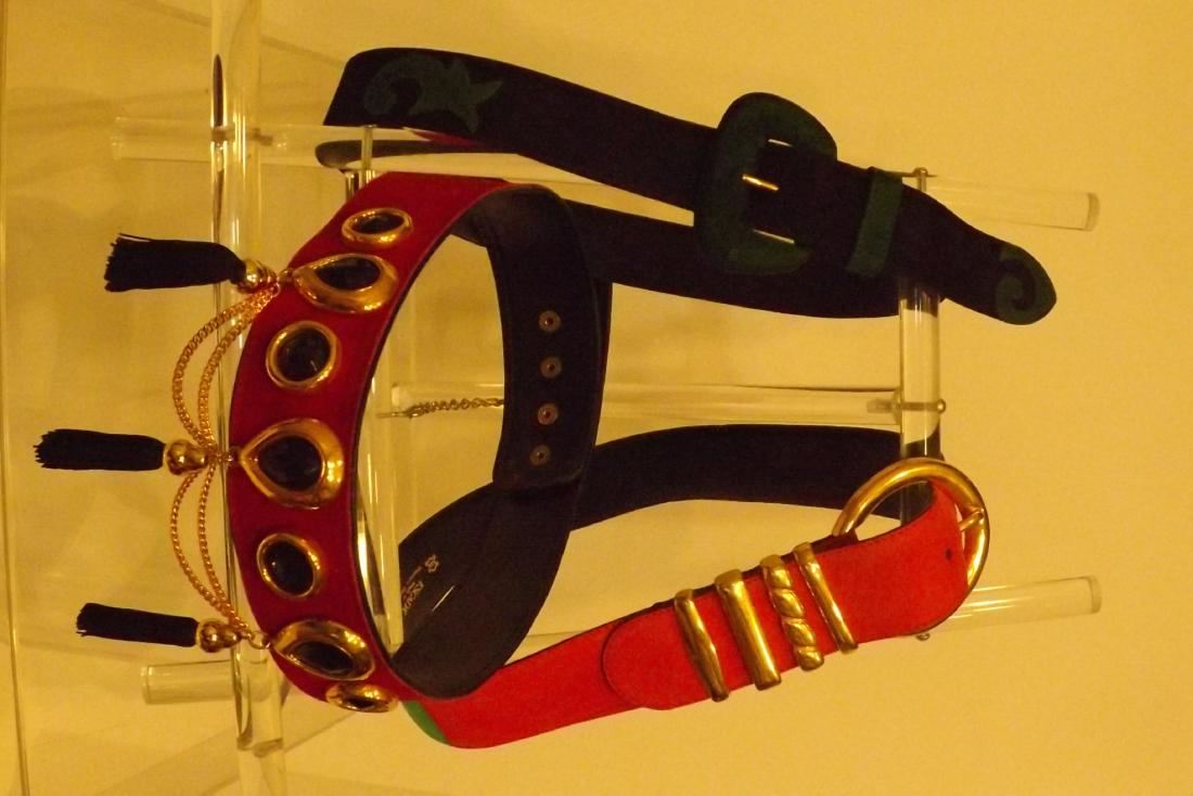 3 Escada Belts, Size 38, Suede, Orange and Black, Red (1 of 2)