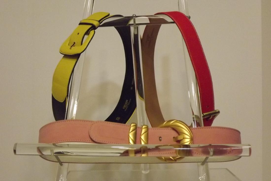 3 Escada Belts, Pink 38, Orange 38, Black and Yellow 36: 3 Escada Belts, Pink 38, Orange 38, Black and Yellow 36