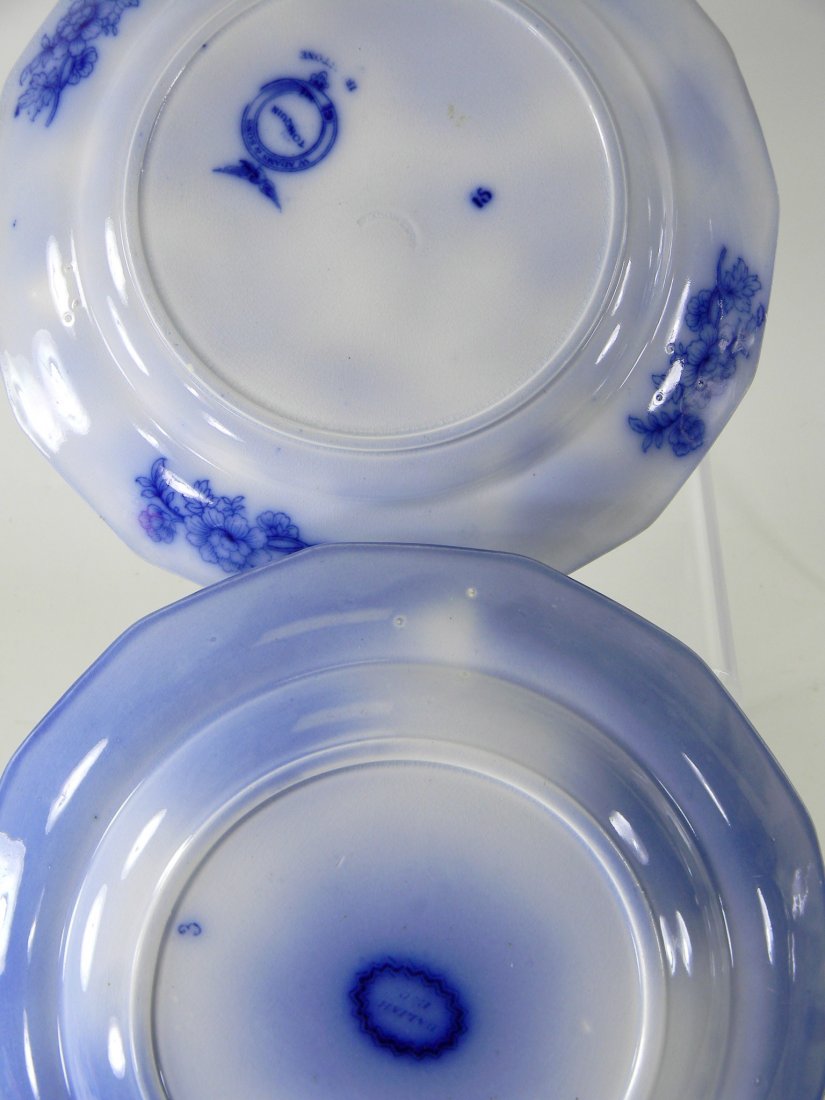 6 Flo-Blue Dinner Plates. Assorted patterns include - 7