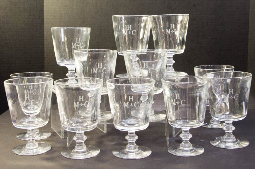 Set of 12 Steuben Colorless Glass Water Goblets (1 of 2)