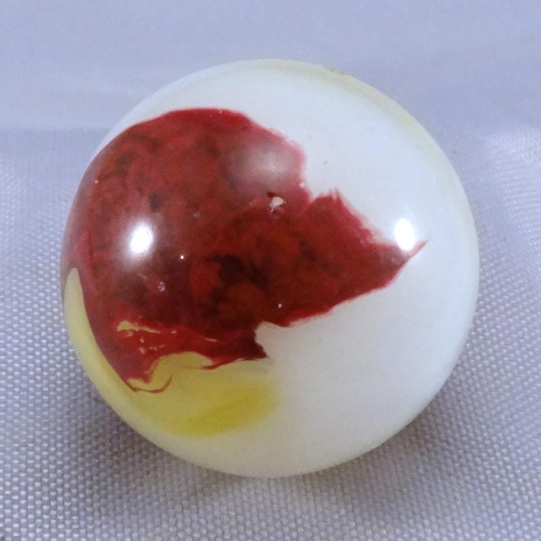 .AKRO AGATE COMPANY, Egg Yolk Oxblood. NM+ 8.9. (1 of 4)