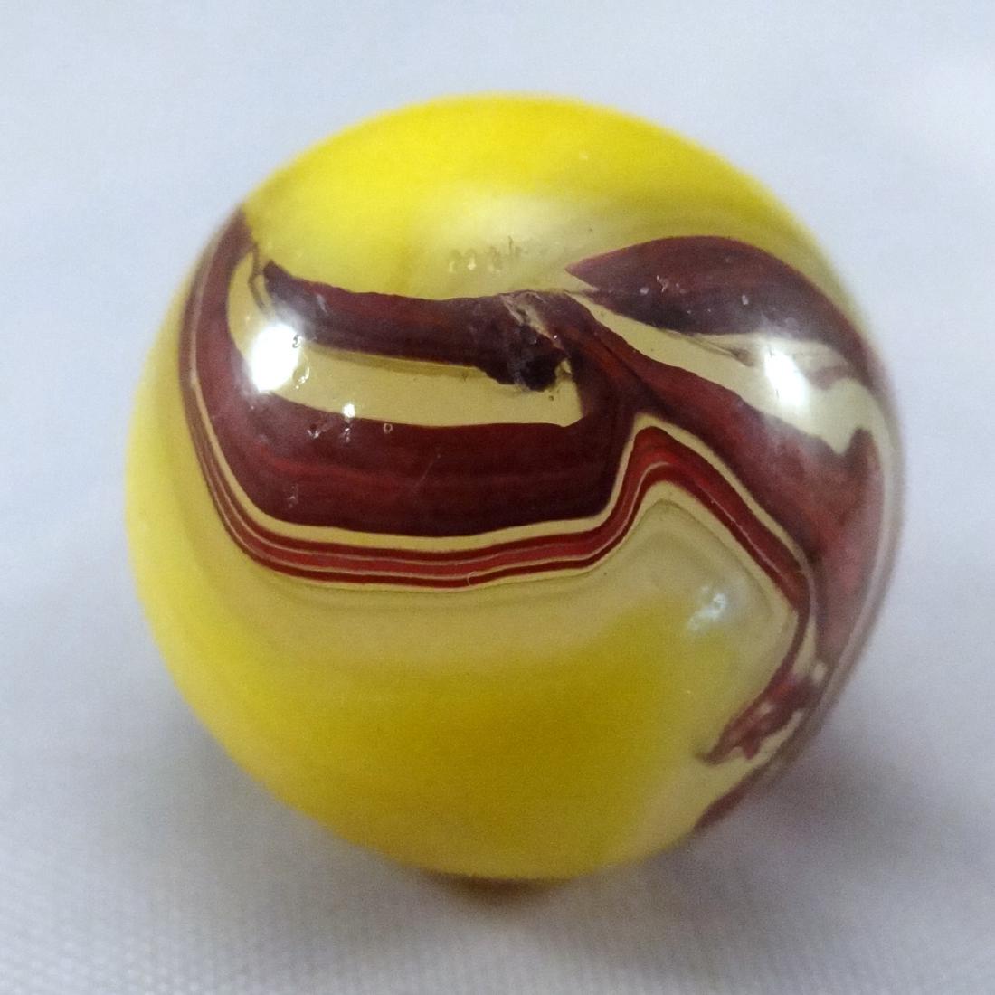 . AKRO AGATE COMPANY, Egg Yolk Oxblood. 5/8". (1 of 4)