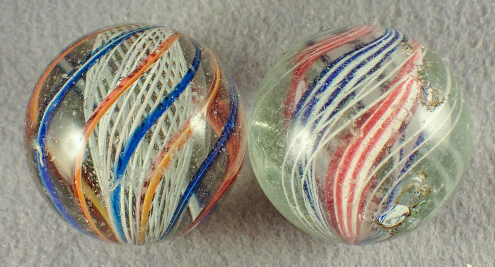 Marbles. SWIRL, Assorted Core.  2 marbles. (1 of 5)