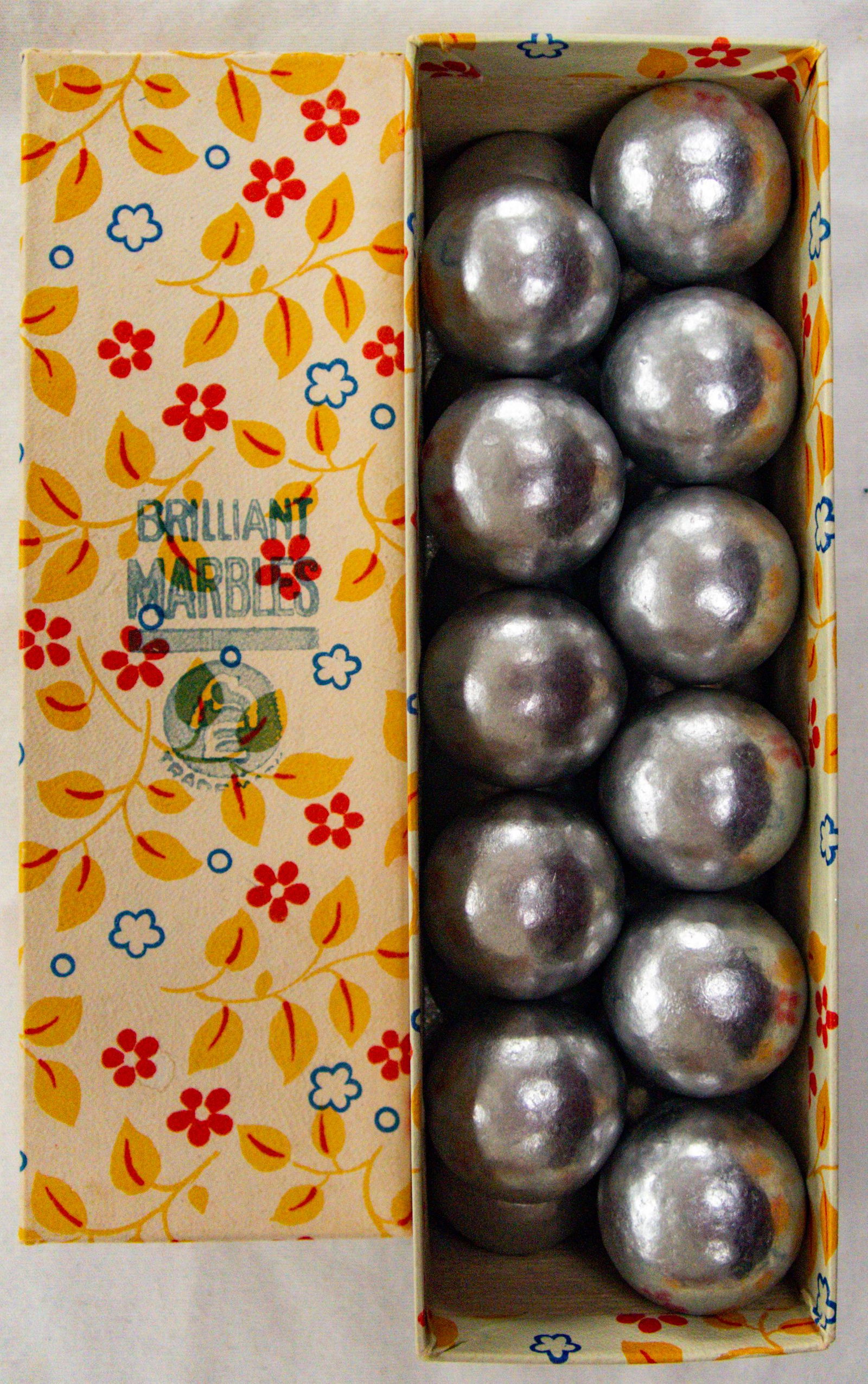 Marbles. NON-GLASS HANDMADE, Jobber Box. German Box of clays. (1 of 6)