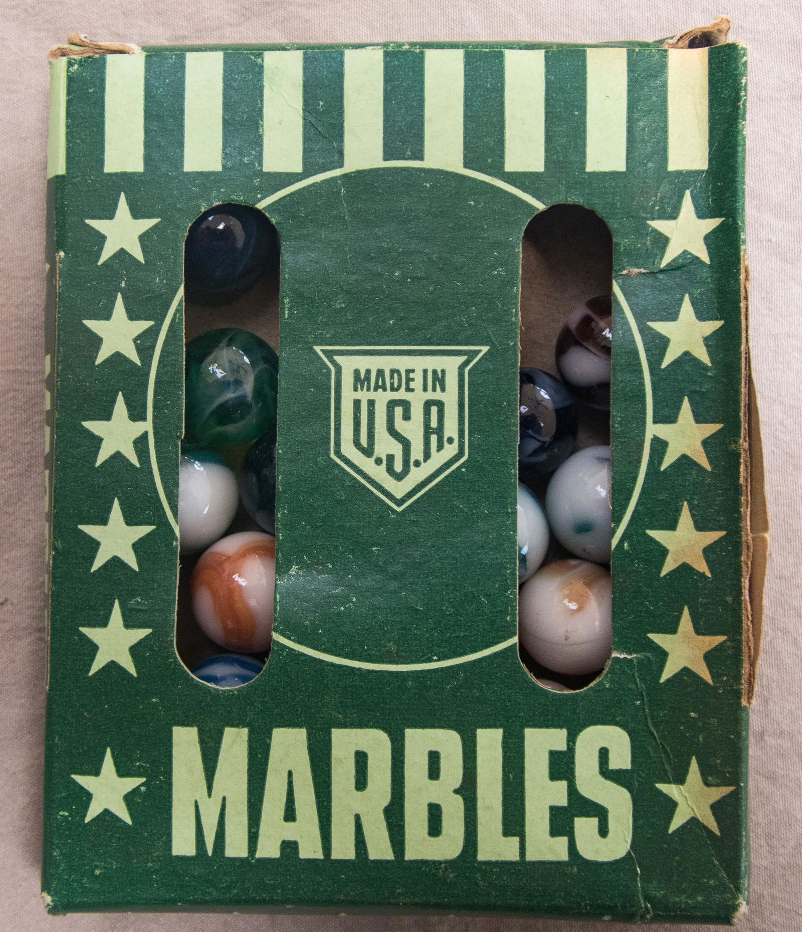 Marbles: OTHER MACHINE MADE, Original Package. Jobber box (1 of 2)