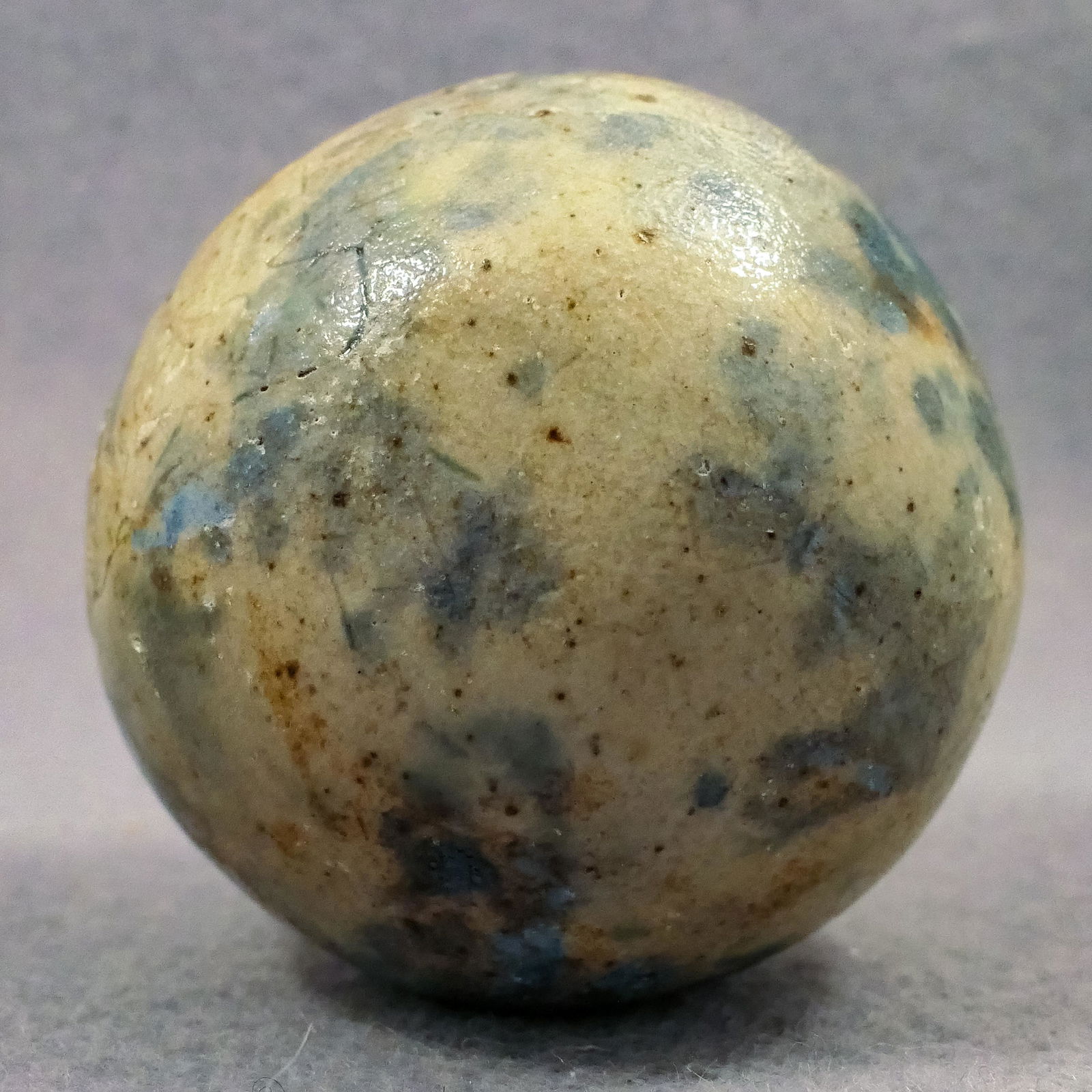Marbles: NON-GLASS HANDMADE, Stoneware. 1-7/8". Mint (9.9). (1 of 6)