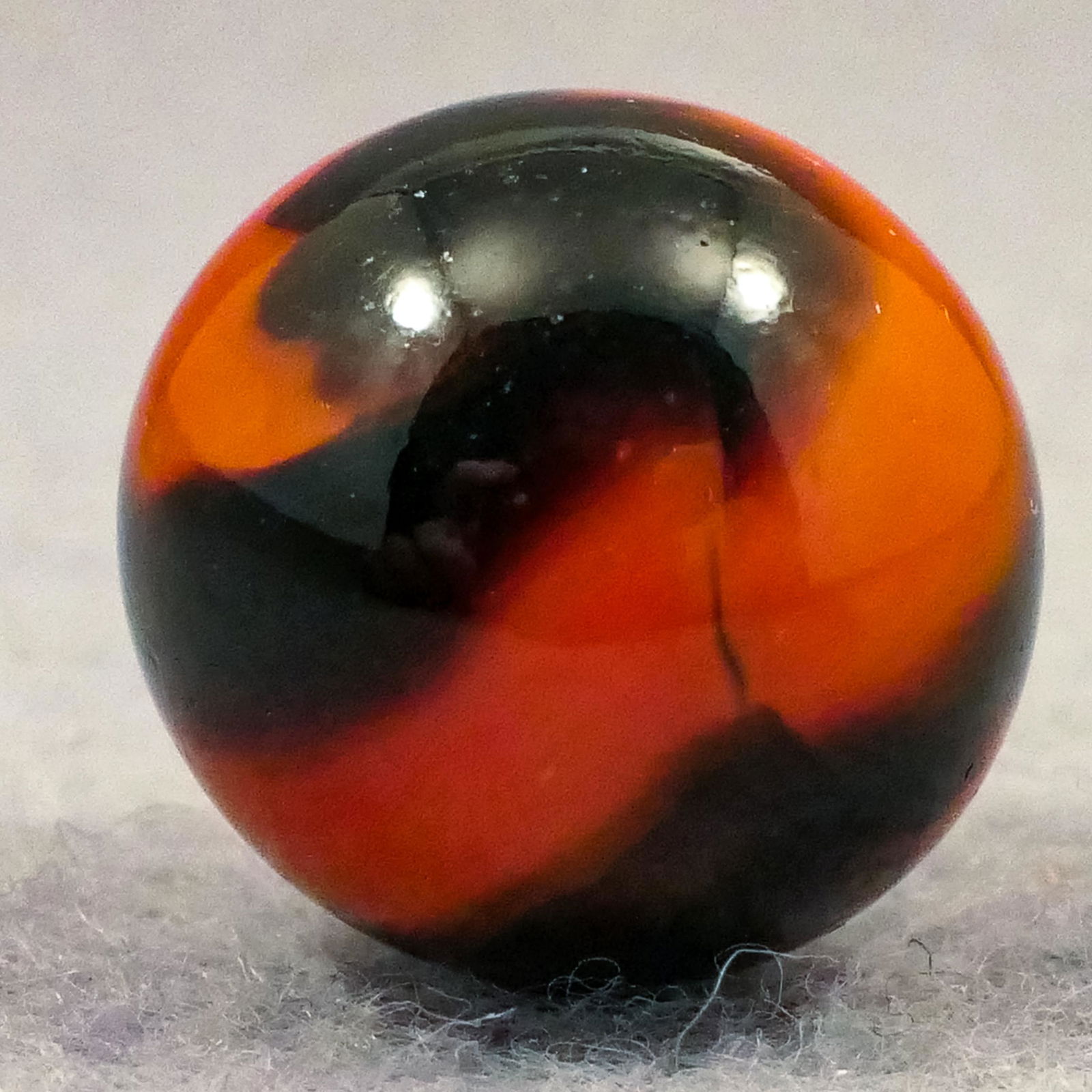 Marbles: PELTIER GLASS COMPANY, National Line Rainbo Tiger. 5/8". Mint (9.4). (1 of 6)