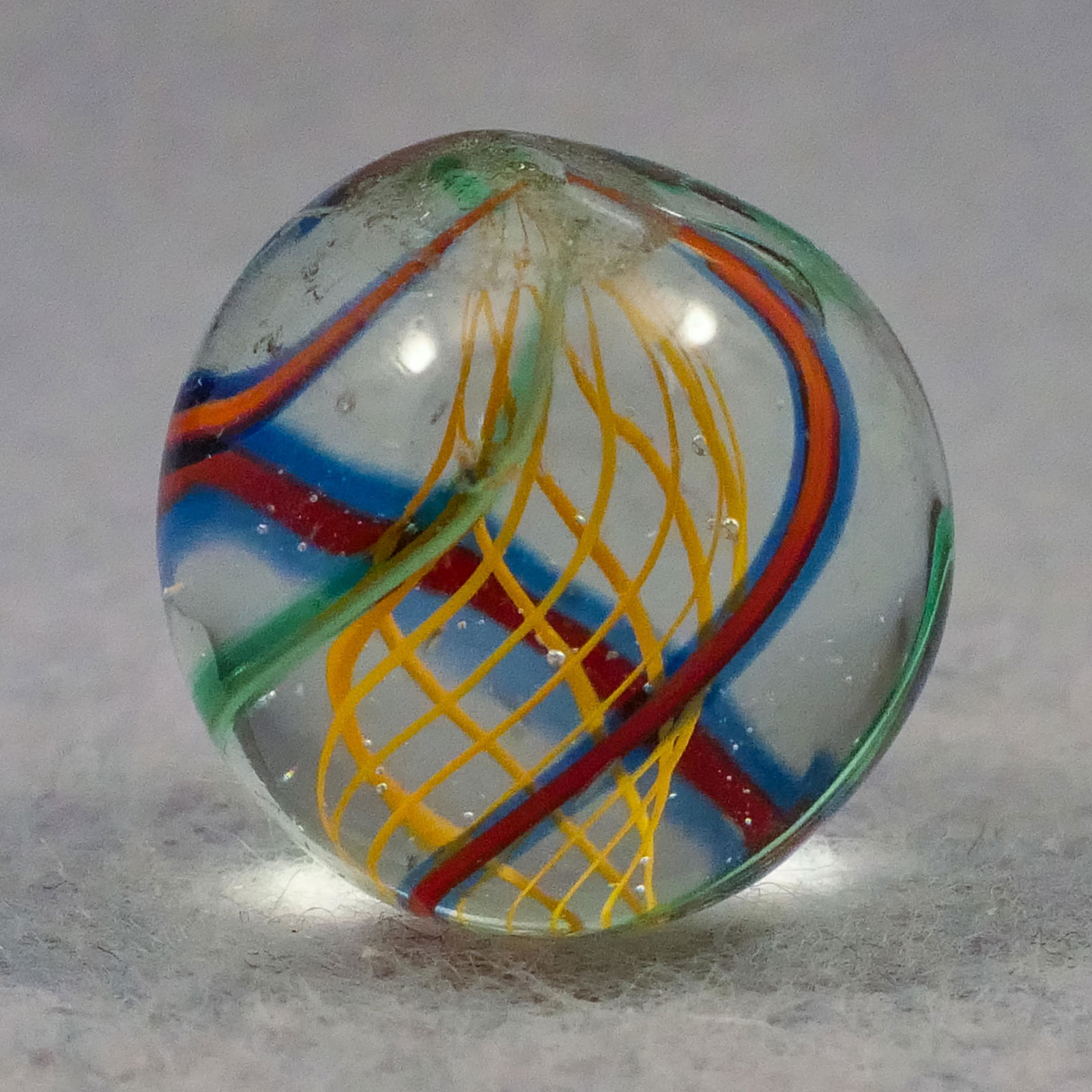 Marbles: SWIRL, Latticinio Core. 21/32". Mint (9.9). (1 of 6)