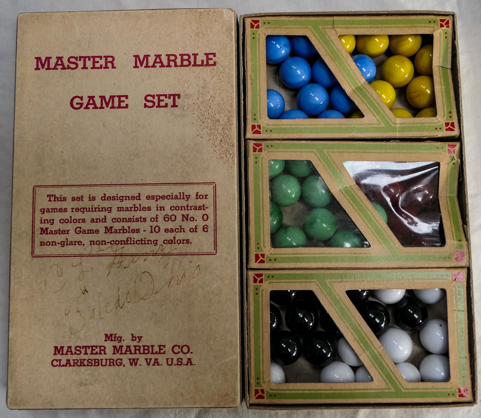 Marbles: MASTER MARBLE COMPANY, Original Package. No. 60 Game Set. (1 of 4)