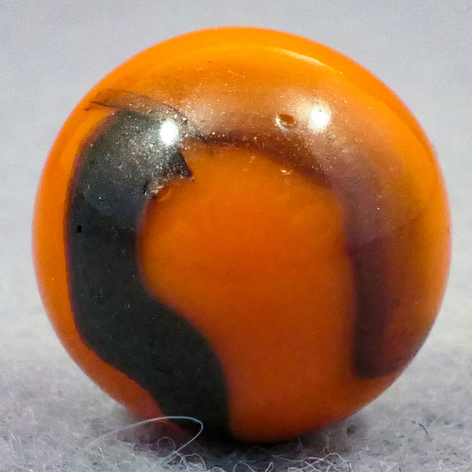 Marbles: PELTIER GLASS COMPANY, National Line Rainbo Tiger. 19/32". Mint (9.9). (1 of 6)