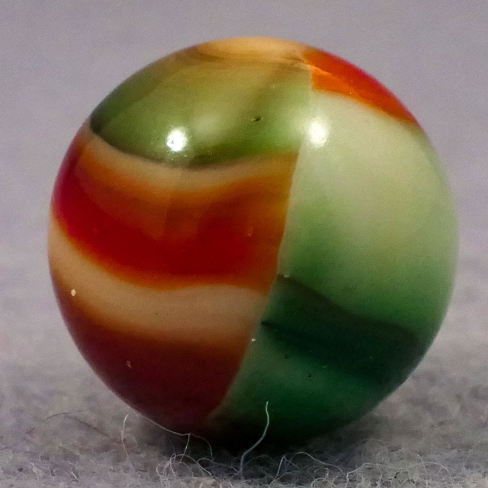 Marbles: PELTIER GLASS COMPANY, National Line Rainbo Christmas Tree. 19/32". Mint (9.9). (1 of 6)