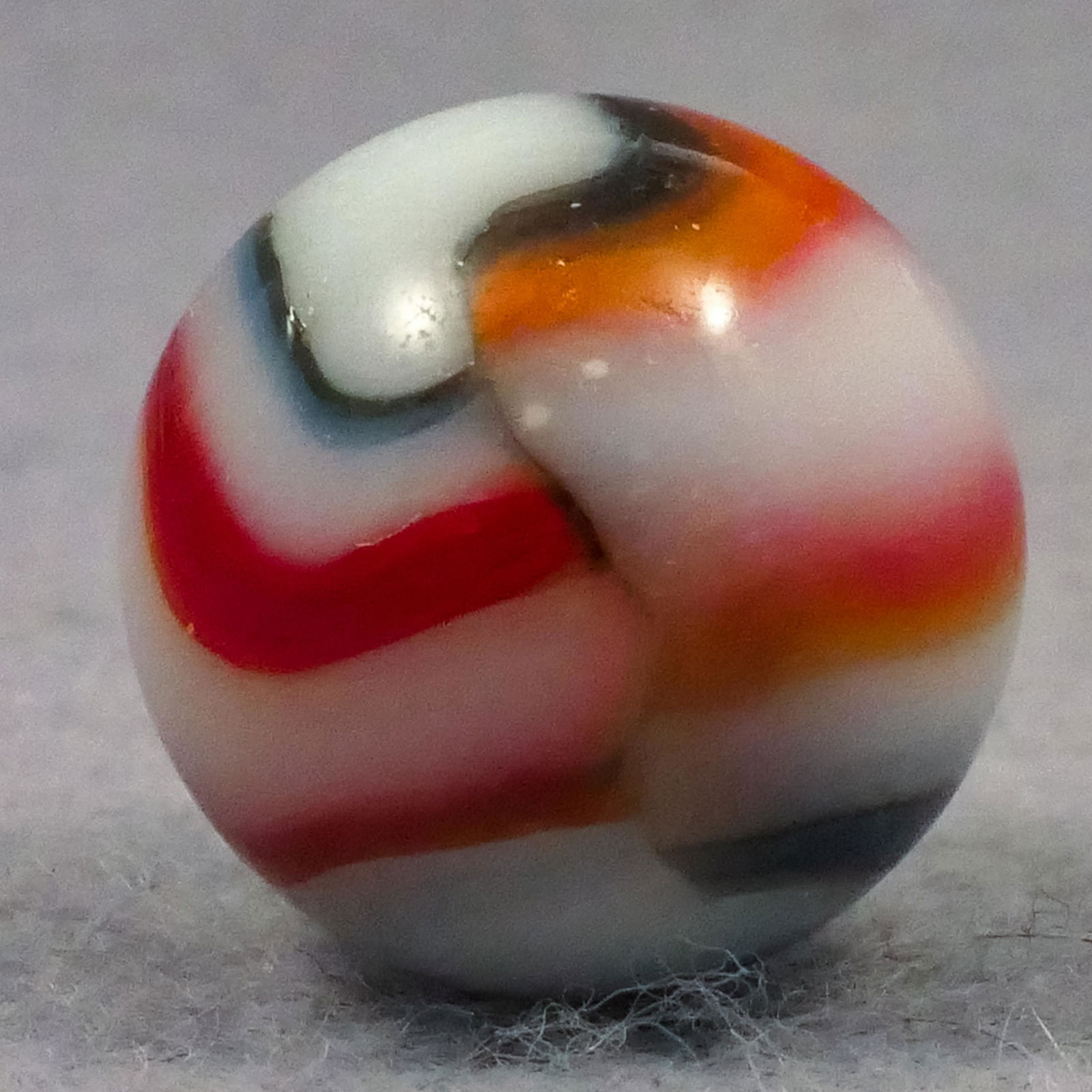 Marbles: PELTIER GLASS COMPANY, National Line Rainbo Liberty. 5/8". Mint (9.5). (1 of 6)