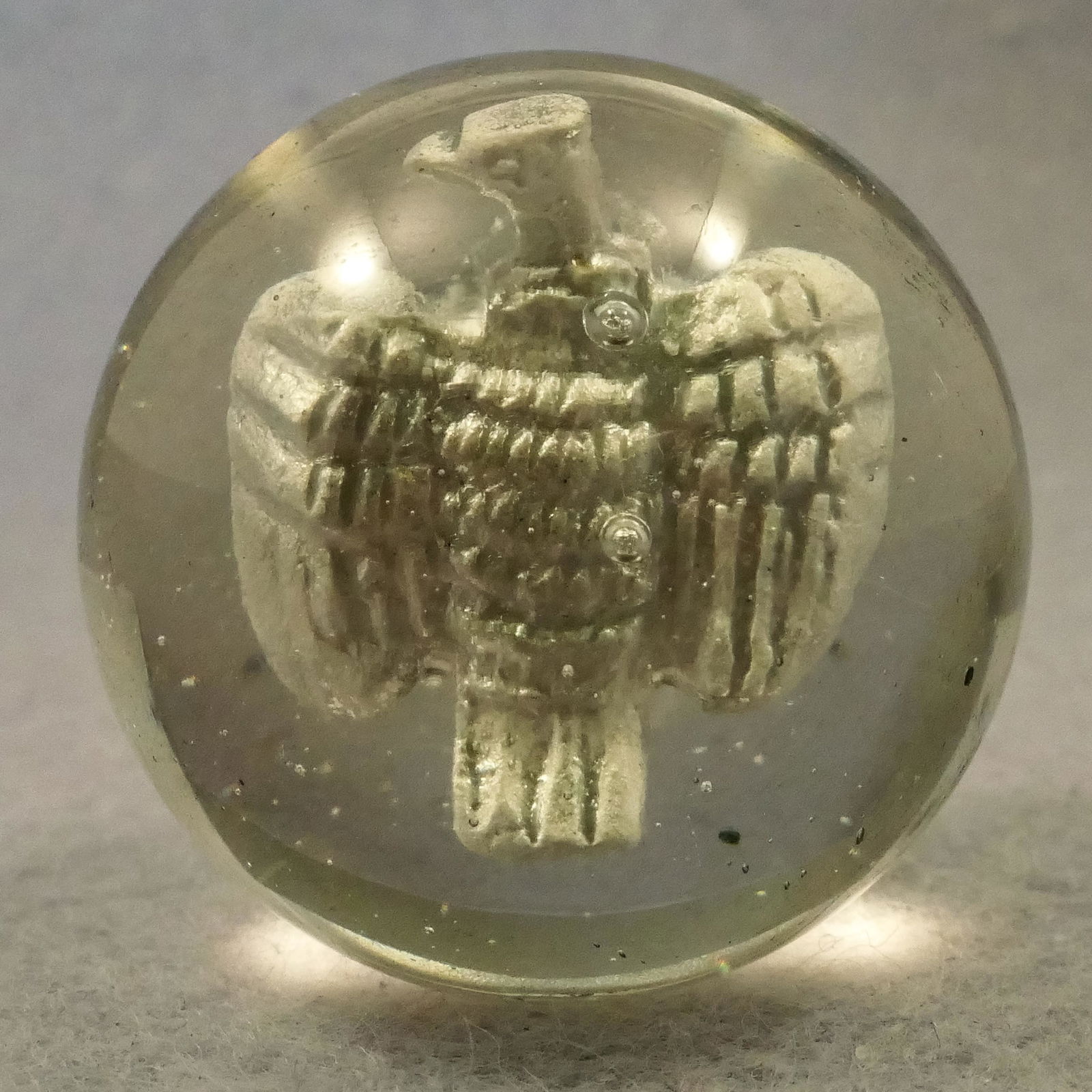 Marbles: SULPHIDE. Turkey Vulture. 1-1/4". Polished (1 of 6)