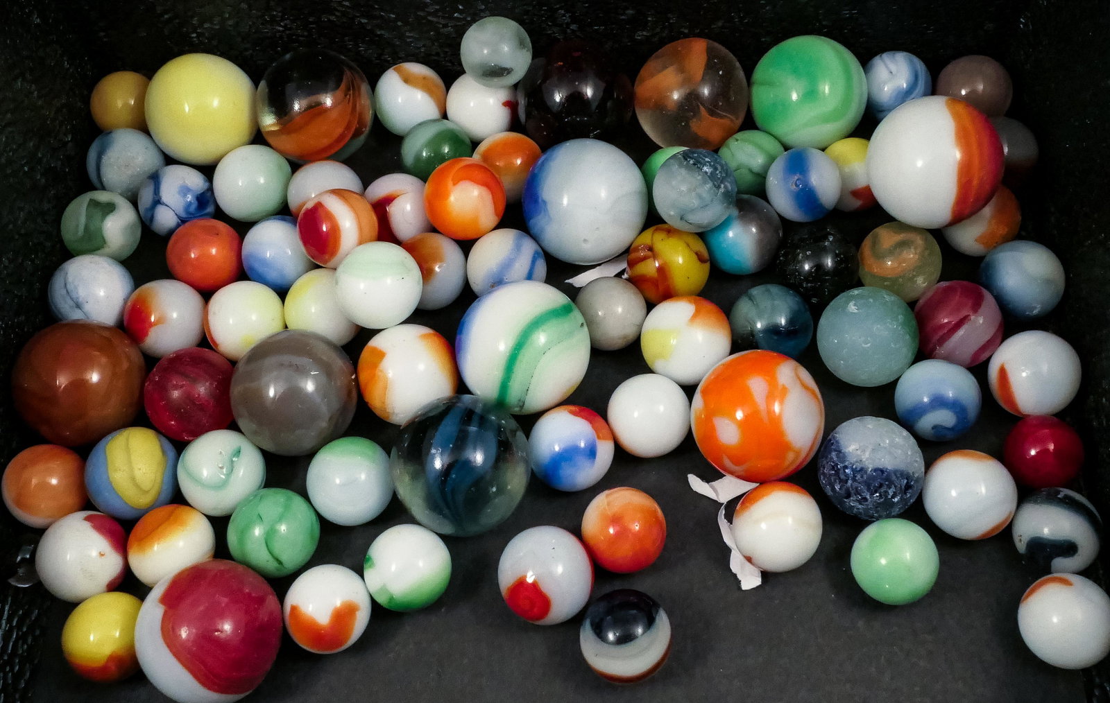 Marbles: ASSORTED MACHINE MADE. 75 Marbles. (1 of 3)