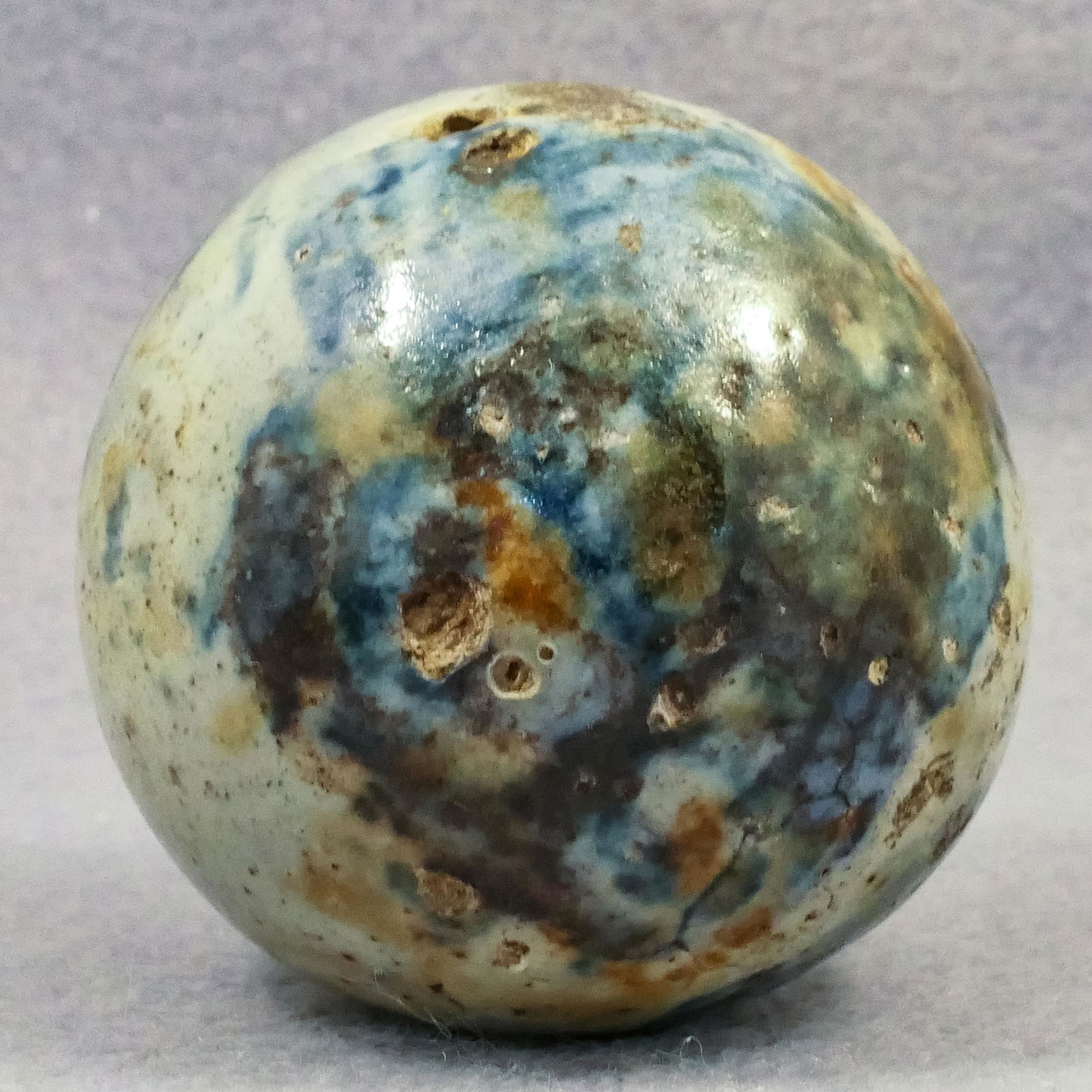 Marbles: NON-GLASS HANDMADE, Stoneware. 2". Mint (9.7). (1 of 6)