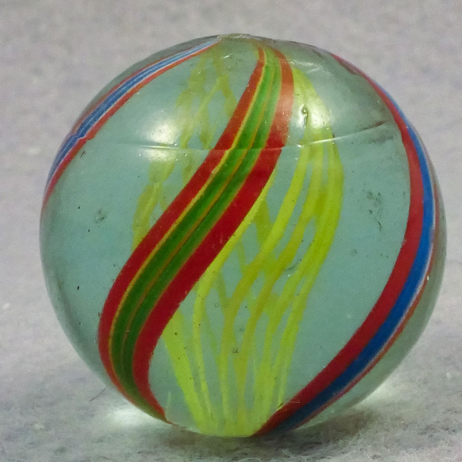Marbles: SWIRL, Latticinio Core. 1". Near Mint(+) (8.9). (1 of 6)
