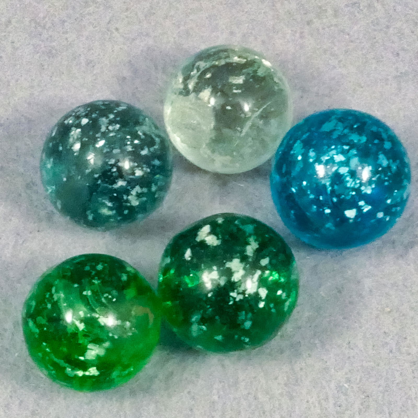 Marbles: OTHER HANDMADE, Mica.  5 marbles. (1 of 2)