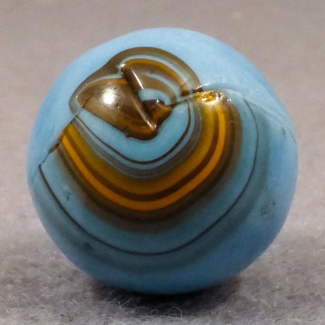 Marbles: CHRISTENSEN AGATE COMPANY, Striped Opaque. 19/32". Mint (9.8). (1 of 7)