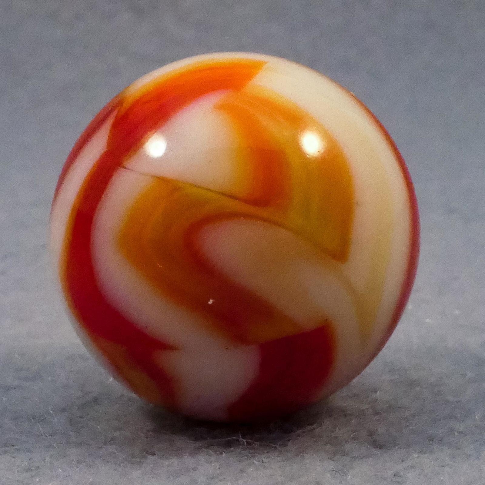 Marbles PELTIER GLASS COMPANY, National Line Rainbo Burnt Ketchup