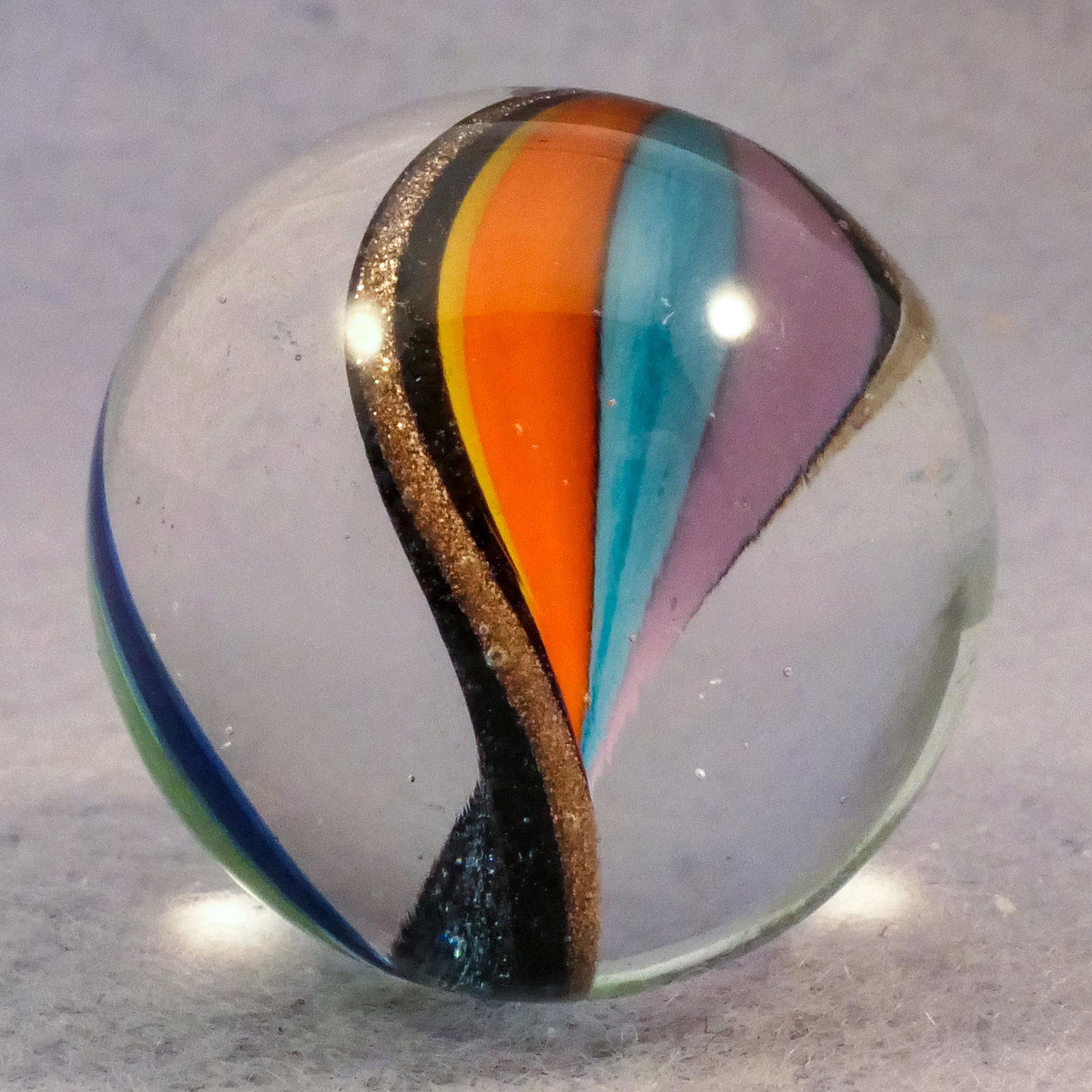 Marbles: CONTEMPORARY HANDMADE, Bruce Troeh. Ribbon Swirl. 31/32". Mint (9.9). (1 of 7)