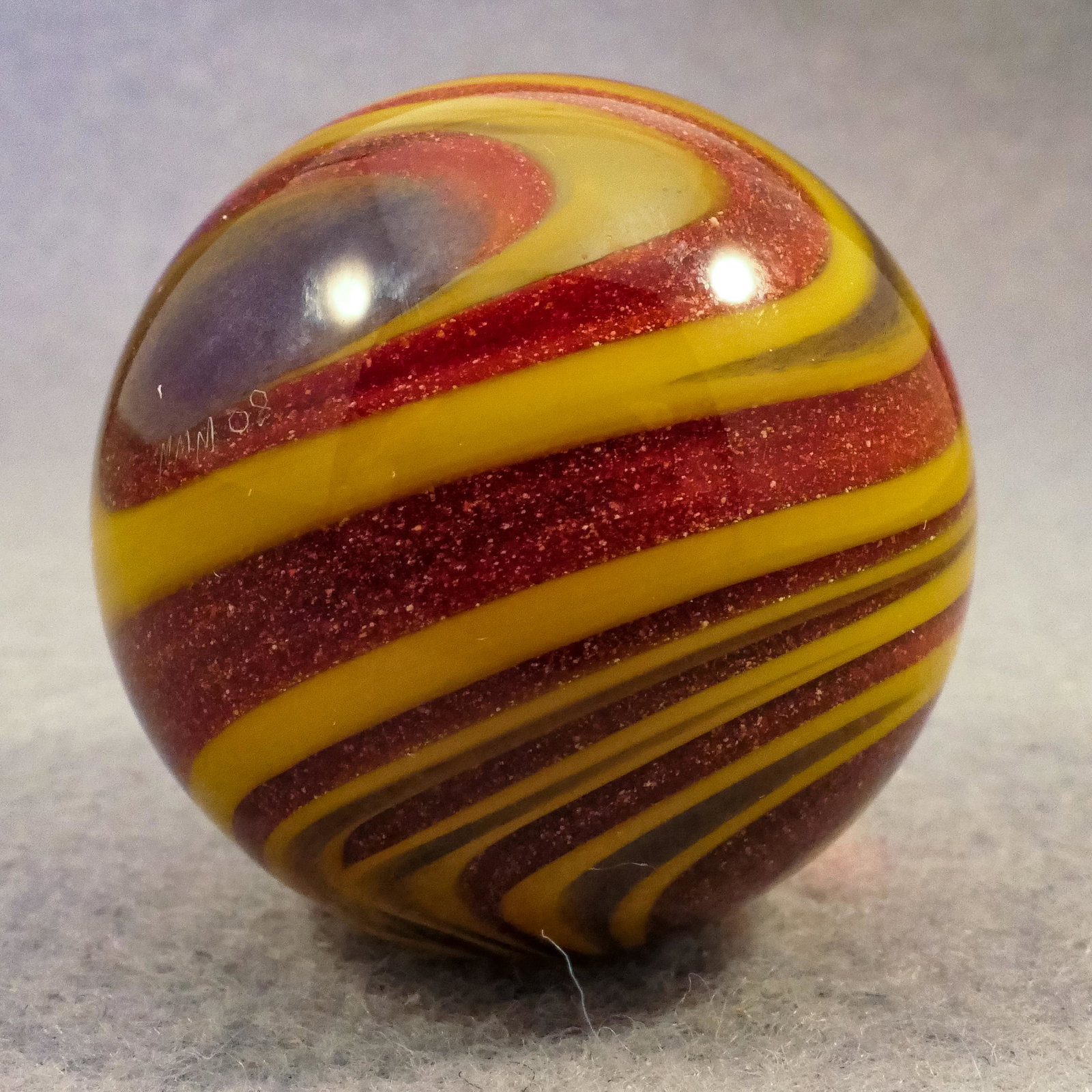 Marbles: CONTEMPORARY HANDMADE, Joe Schlemmer. Dragon Eye. 1-1/4". Mint (9.9). (1 of 7)