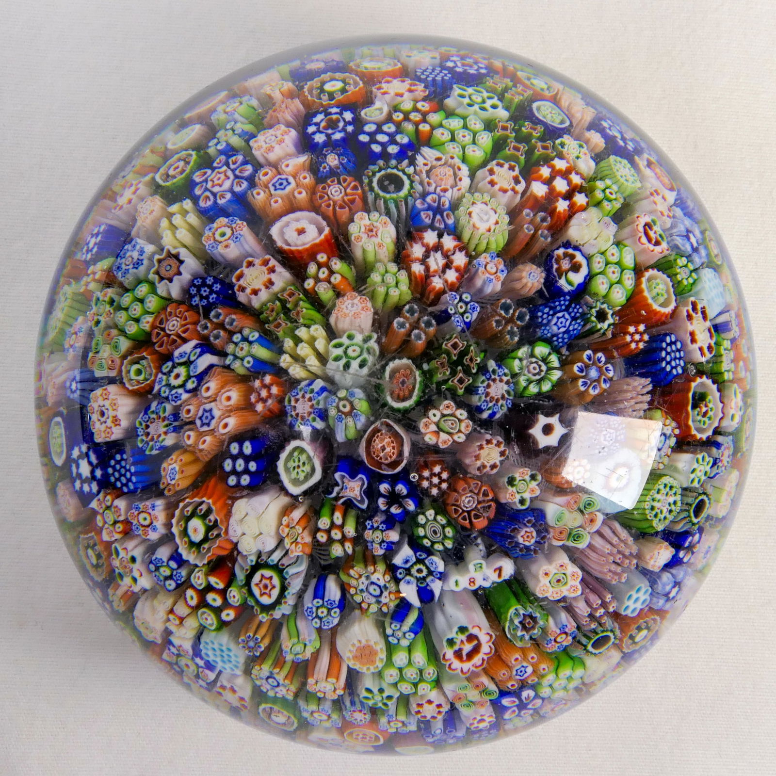 PAPERWEIGHT: BACCARAT. Antique. Close Pack. 1847 cane. (1 of 20)