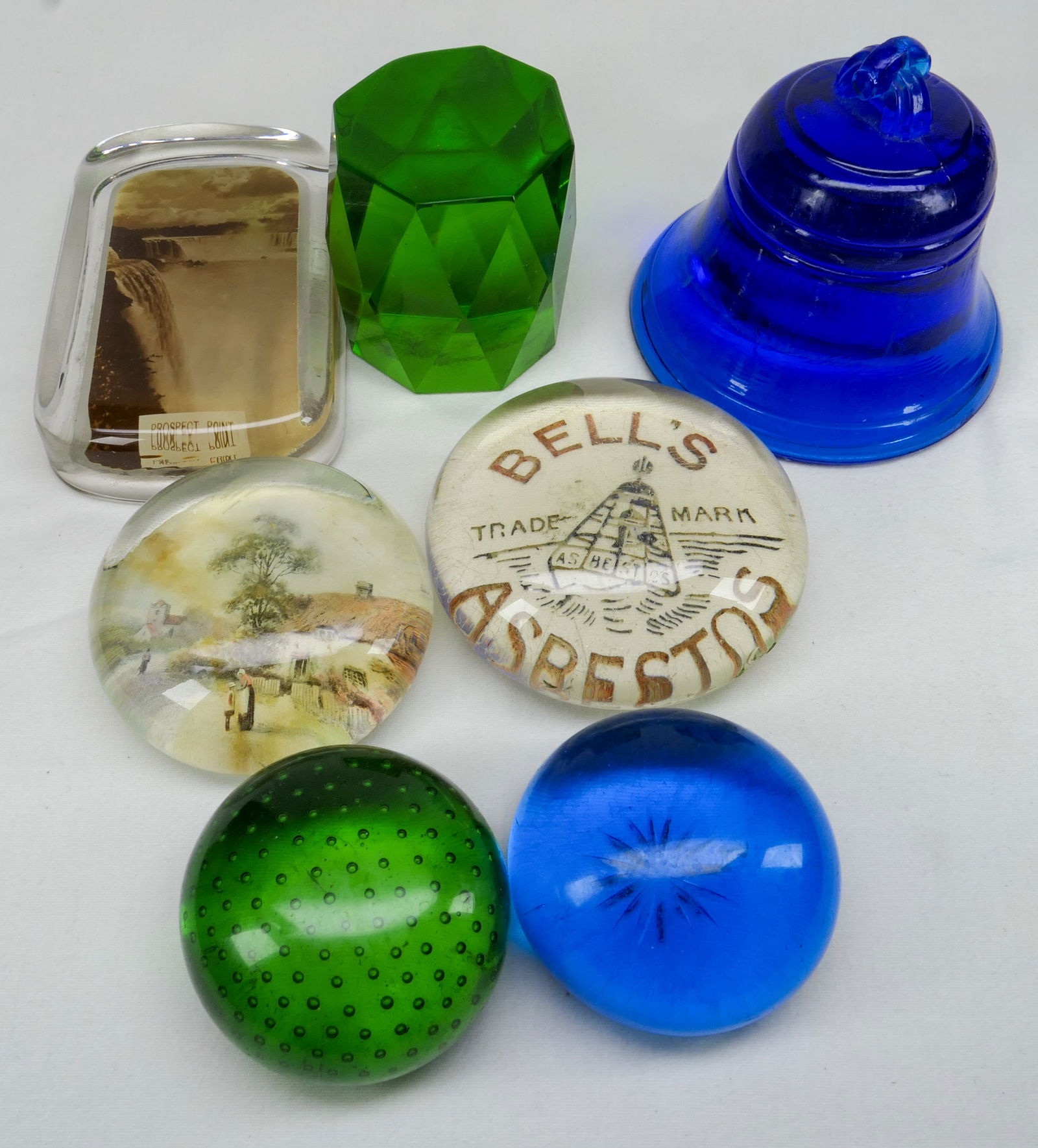 Paperweight Novelty. 7 Assorted Paperweights. Auction