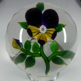 PAPERWEIGHT, Baccarat. Antique Type III Pansy.