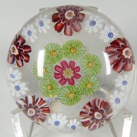 PAPERWEIGHT, Clichy. Antique Concentric Millefiori.